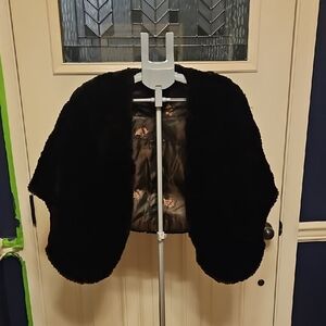 Elegant Black Fur Cape